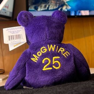 Vintage Mark McGWIRE #25 Rare 1998 Salvino's Bamm Beano's Beanie PURPLE Bear 9"
